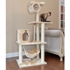 Armarkat 62" Real Wood Cat Tree With Scratch posts, Hammock for Cats And Kittens A6202