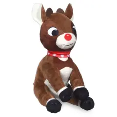 Rudolph: 9" Holiday Rudolph Plush Squeaker Toy with Scarf