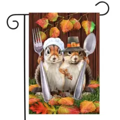 Briarwood Lane Thanksgiving Garden Flag 12x18 For Outdoor Thankful Chipmunks For Thanksgiving Garden Flag Flags For Outside