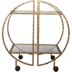 Uttermost Zelina 30 1/4" Wide Antique Gold 2-Shelf Bar Cart