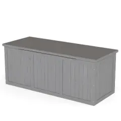 Cesicia Outdoor Wooden Deck Box, for Patio Furniture Cushions, Pool Toys & Garden Tools