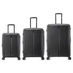 DUKAP Airley 3pc Lightweight Hardside Spinner Luggage Set - Black