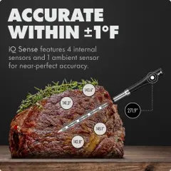 iQ Sense by CHEF iQ Smart Wireless Meat Thermometer, WiFi Unlimited Range, 5 Sensors, Ultra-Thin Probes