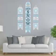 Big Dot of Happiness Winter Wonderland - Hanging Vertical Paper Door Banners - Snowflake Holiday Party & Winter Wedding Wall Kit - Indoor Door Decor
