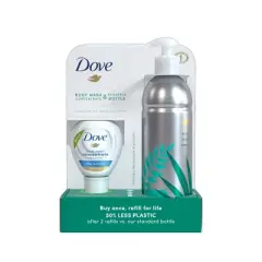Dove Beauty Daily Moisture Body Wash Refill Concentrate & Reusable Aluminum Bottle - 4 fl oz/Makes 16 fl oz