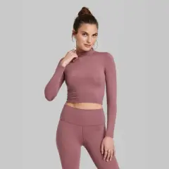 Women's Long Sleeve Mock Neck T-Shirt - Wild Fable&trade;