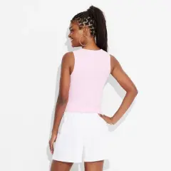 Women's Hello Kitty Graphic Shrunken Tank Top - Pink