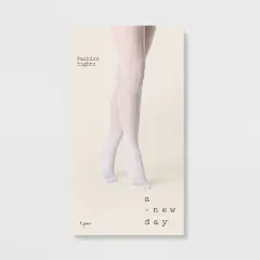 Women's Pointelle Ribbed Tights - A New Day&trade; White