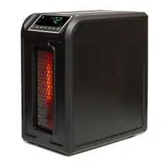 Lifesmart 3 Element 1500W Portable Electric Infrared Quartz Indoor Medium Room Space Heater with Remote Control for a Warm Comfortable Room, Black