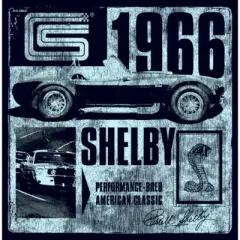 Junior's Shelby Cobra Blue Distressed Photo T-Shirt