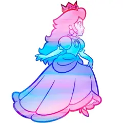 Girl's Nintendo Princess Peach Rainbow Fade T-Shirt