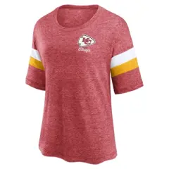 NFL Kansas City Chiefs Women's Weak Side Blitz Marled Left Chest Short Sleeve T-Shirt