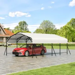 Oversized Metal Garage with Galvanized Steel Roof for All Weather, Carports for Car, Boats and Tractor