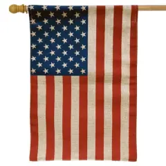 American Flag Burlap Flag House Flag USA Patriotic 28" x 40" Briarwood Lane