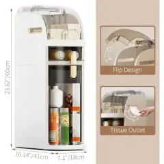 Acekool 4-Tier Slim Plastic Storage Cabinet with Drawers &ndash; Space-Saving Waterproof Organizer for Bathroom, Kitchen & Laundry