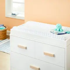 Plush Changing Pad Cover Sea Stripe - White/Blue - Cloud Island&trade;