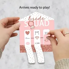 Big Dot of Happiness Bride Squad - Rose Gold Bridal Shower or Bachelorette Party Game Pickle Cards - Pull Tabs 3-in-a-Row - Set of 12