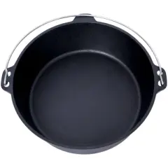SEVOBAL Grill Cookware Dutch Oven with Skillet Lid for Campfire Cooking and Group Meals Use Area, Black, 15.4"*15.4"*9.7"