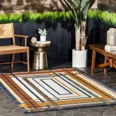 nuLOOM Bennie Transitional Striped Indoor/Outdoor Patio Area Rug