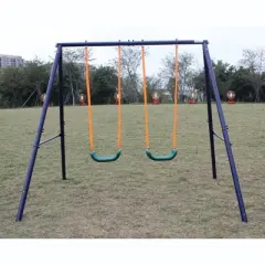 TopComfy Playground Swings for Outdoor Swing Set, Children Outdoor Playset Place, Suitable for Garden, Courtyard, Blue,102&rdquo;*74&rdquo;*71"
