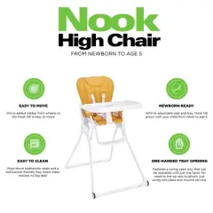 Joovy Nook NB High Chair Compact Fold Reclinable Seat