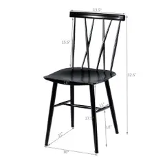 Costway Set of 2 Dining Side Chairs Chairs Armless Cross Back Kitchen Bistro Caf