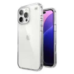 Speck iPhone 16 Pro Max Presidio Perfect Clear Case: Polycarbonate & TPU, Solid Pattern
