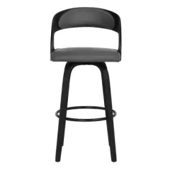 30" Shelly Contemporary Barstool Black/Gray - Armen Living