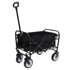 Extention ExCollapsible Foldable Wagon Cart Beach Wagon Heavy Duty Utility Cart Utility Wagon Grocery Cart Supports 225lbs Black