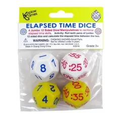 Koplow Games Elapsed Time Dice, 2 Pairs Per Pack, 2 Packs