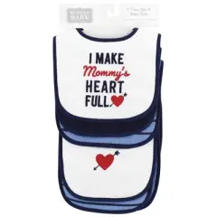 Hudson Baby Infant Boys Cotton Terry Bib and Burp Cloth Set, Daddys Little Man, One Size