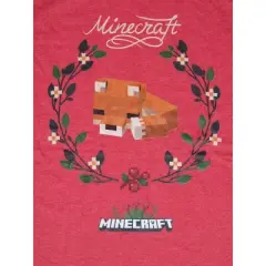 Minecraft Sleeping Fox Ladies Red Heather T-shirt