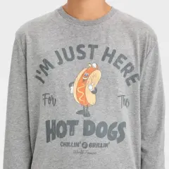 Boys' 'Here For The Hotdogs' Long Sleeve Graphic T-Shirt - art class&trade; Dark Gray