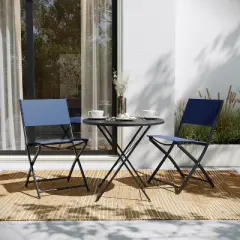 Flash Furniture Brazos Set of 2 Commercial Grade Indoor/Outdoor Folding Chairs with Flex Comfort Material Backs and Seats and Metal Frames