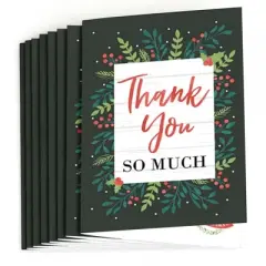 Big Dot of Happiness Rustic Merry Friendsmas - Friends Christmas Party Thank You Cards (8 Count)