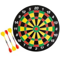 Toy Time Kids' Magnetic Dartboard Set - 16" Board, 6 Darts
