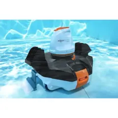 Bestway 58623E Flowclear Aquarover Automatic Swimming Pool Cleaning Cordless Robot Vacuum with Directional Jet System, LED Light, and Water Sensors