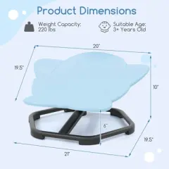 Infans Kids Sensory Swivel Chair w/Non-Slip Metal Base for Autistic Kids Indoor Outdoor