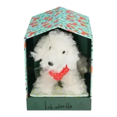 Manhattan Toy Bed & Biscuit Labradoodle Plush Puppy Dog & Keepsake Dog House with Mini-Storybook in Hidden Drawer