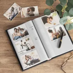 8.5" x 12.75" Photo Album Black 3 Per Page - Threshold&trade;: Faux Leather, Holds 240, Book Binding