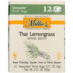 Millies Sipping Broth Broth Bags Thai Lemongrass - Case of 6 - 12 ct
