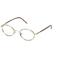 Flex Plus by Vivid Designer Reading Glasses Model 64 in Gold-Demi-Amber 46mm