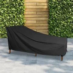 KHOMO GEAR Chaise Lounge Cover Panther Series - Heavy Duty Patio Furniture Cover - Black