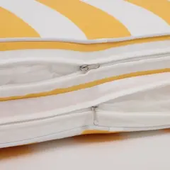 FURNIinspire Outdoor Seat Cushions 2pcs Outdoor Cushion Set Replacement, Yellow And White Stripes Seat Cushion, Multicolored, 74.4"*22.05"*2.8"