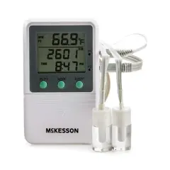 McKesson Multiple Mounting Options Dual (&deg;F &deg;C) Digital Refrigerator / Freezer Thermometer with Alarm