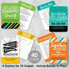 Big Dot of Happiness Still Got Class - 4 High School Reunion Party Games - 10 Cards Each - Gamerific Bundle