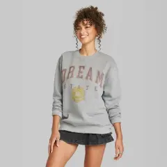 Women's Oversized Dream State Graphic Sweatshirt - Wild Fable&trade; Heather Gray
