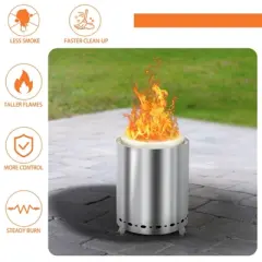 Karl Home | 9.7 In. H Stainless Steel Smokeless Stove With Storage Bag And Folding Legs