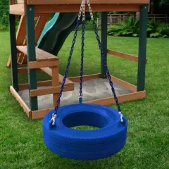 Gorilla Playsets 360&deg; Turbo Tire Swing with Spring Clips, Swivel, and Coated Chains
