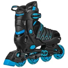 Roller Derby Custom Adult In-Fit Skates - Blue/Black 7-10: Adjustable, Padded Boot Shaft